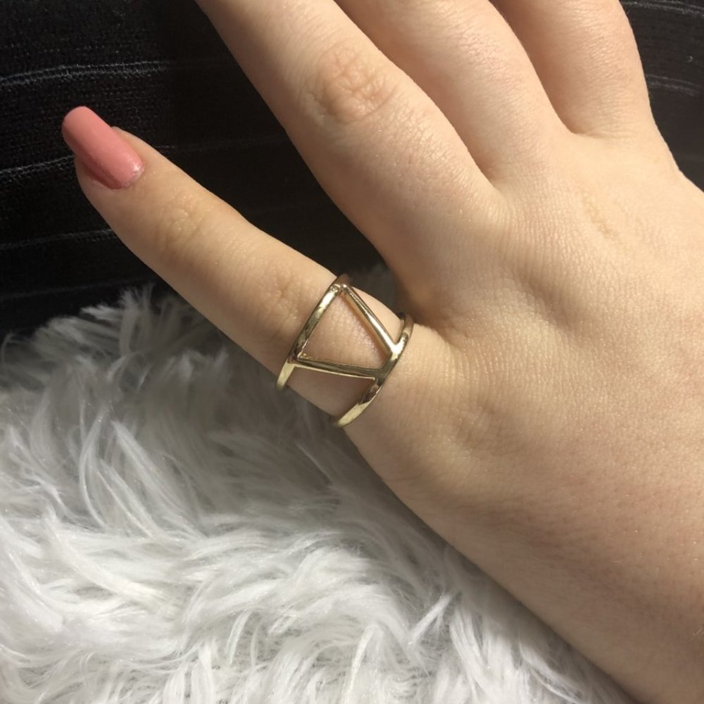 Lane Bryant Gold "V" Ring (Size 9) - NWOT